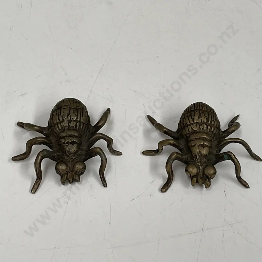 Pair Vintage Brass Spiders Image 1++