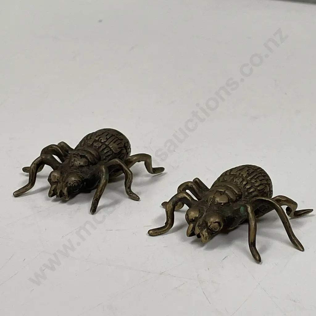 Pair Vintage Brass Spiders Image 1++