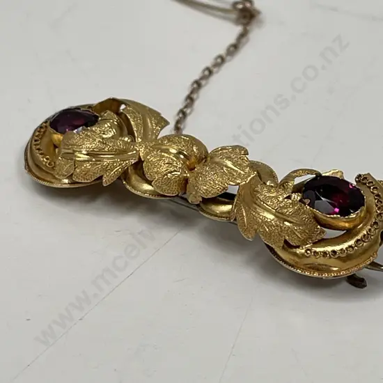 Vintage Gold and Gemstone Brooch. Unmarked