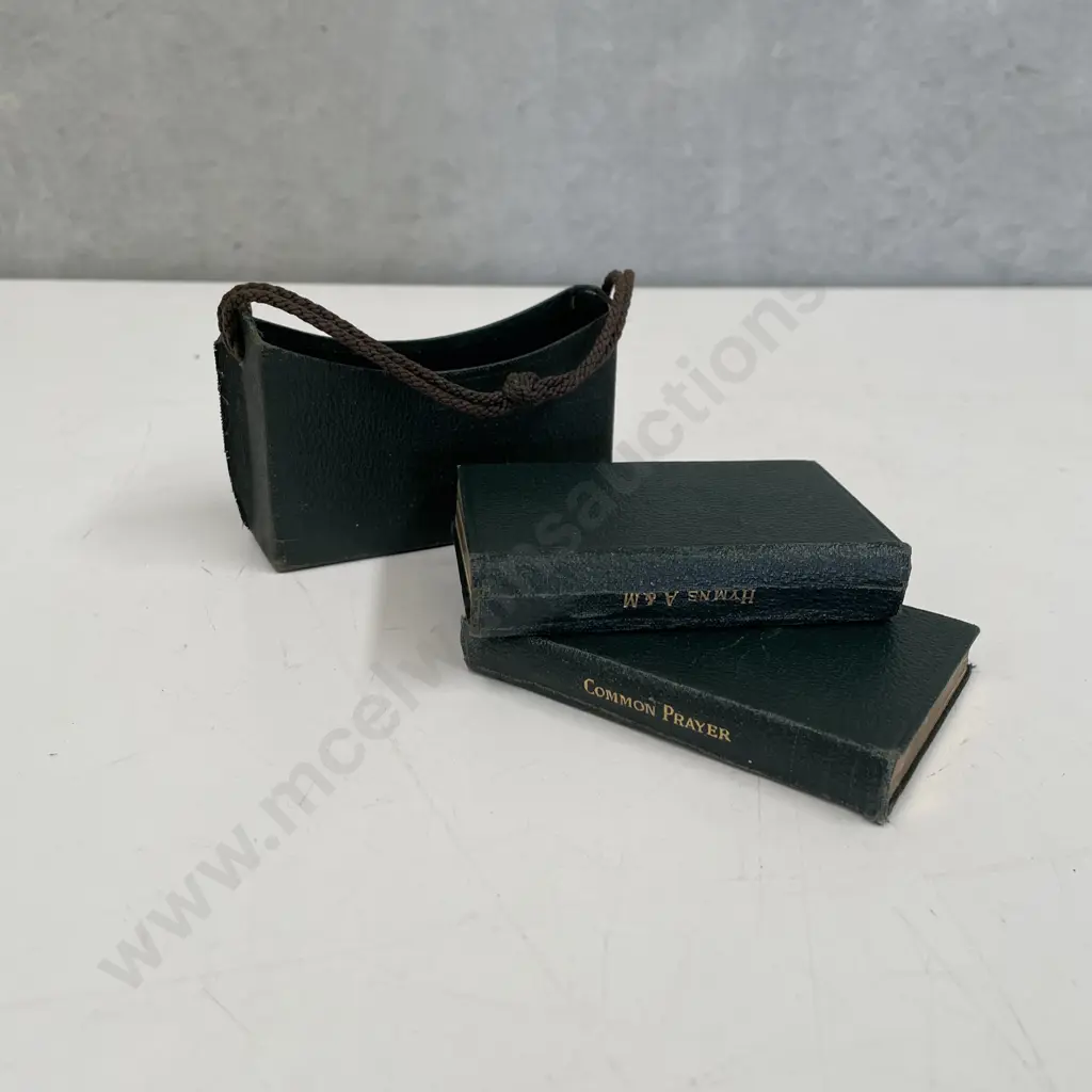 Antique Miniature Common Prayer and Hymns Books in handled case Image 1++