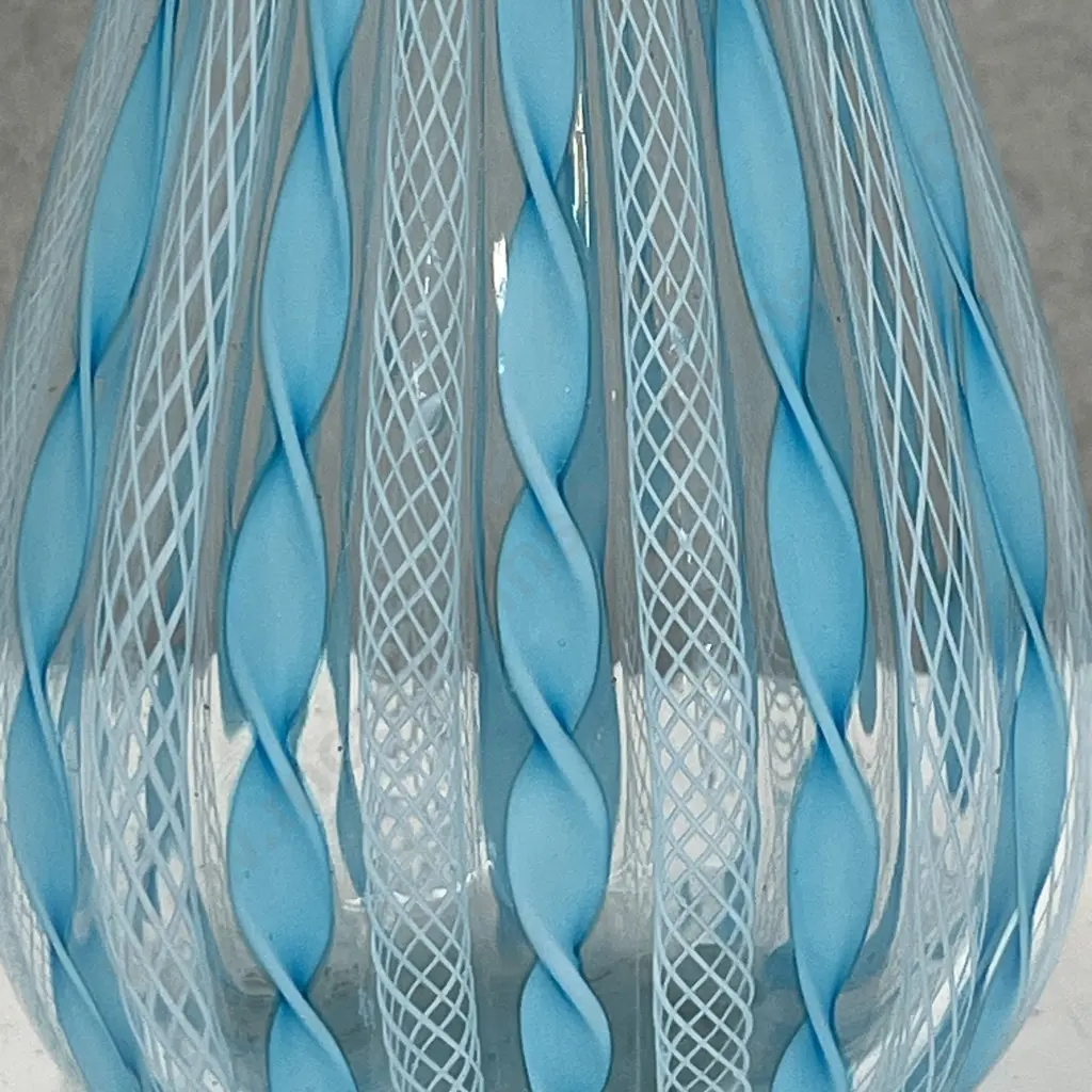 Vintage Murano Art Glass Zanfirico Ribbon Latticino  Vase H15.5cm Image 1++