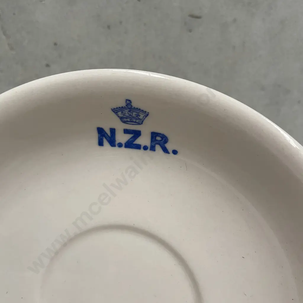 Crown Lynn New Zealand Railways Cup and Saucer with extra saucer Image 1++