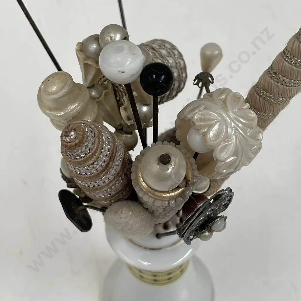 Vintage Hat Pin Holder with selection of Hatpins Image 1++