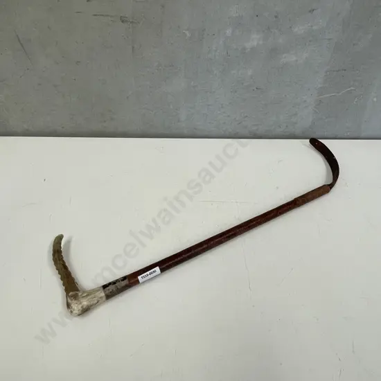 Antique Leather, horn and Sterling mounted Whip