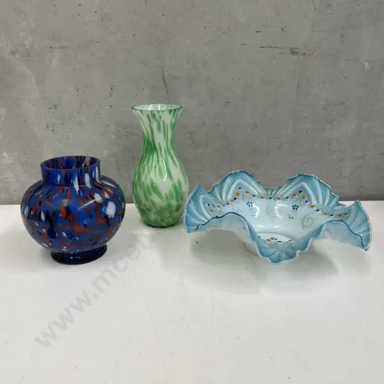 Vintage Art Glass Items x 3