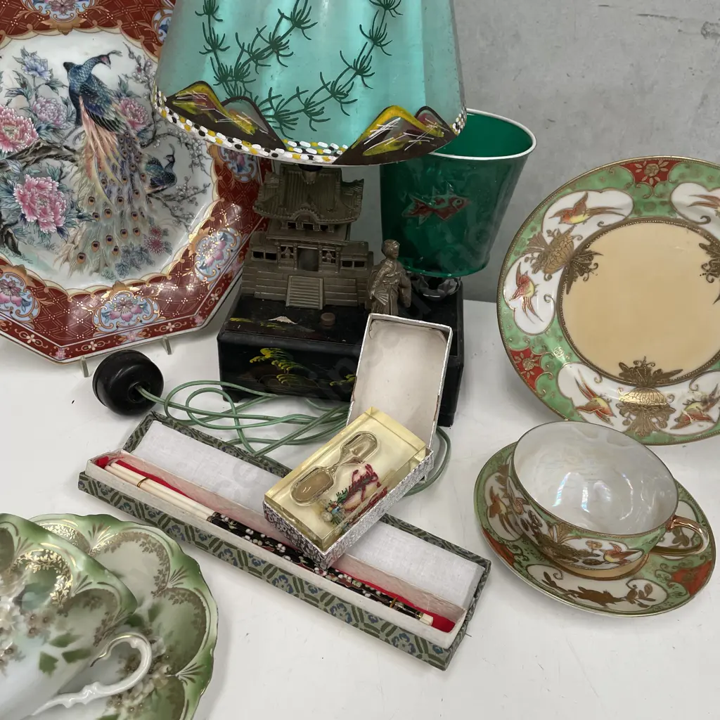 Asian Porcelain items with Boxed Paperweight Image 1++