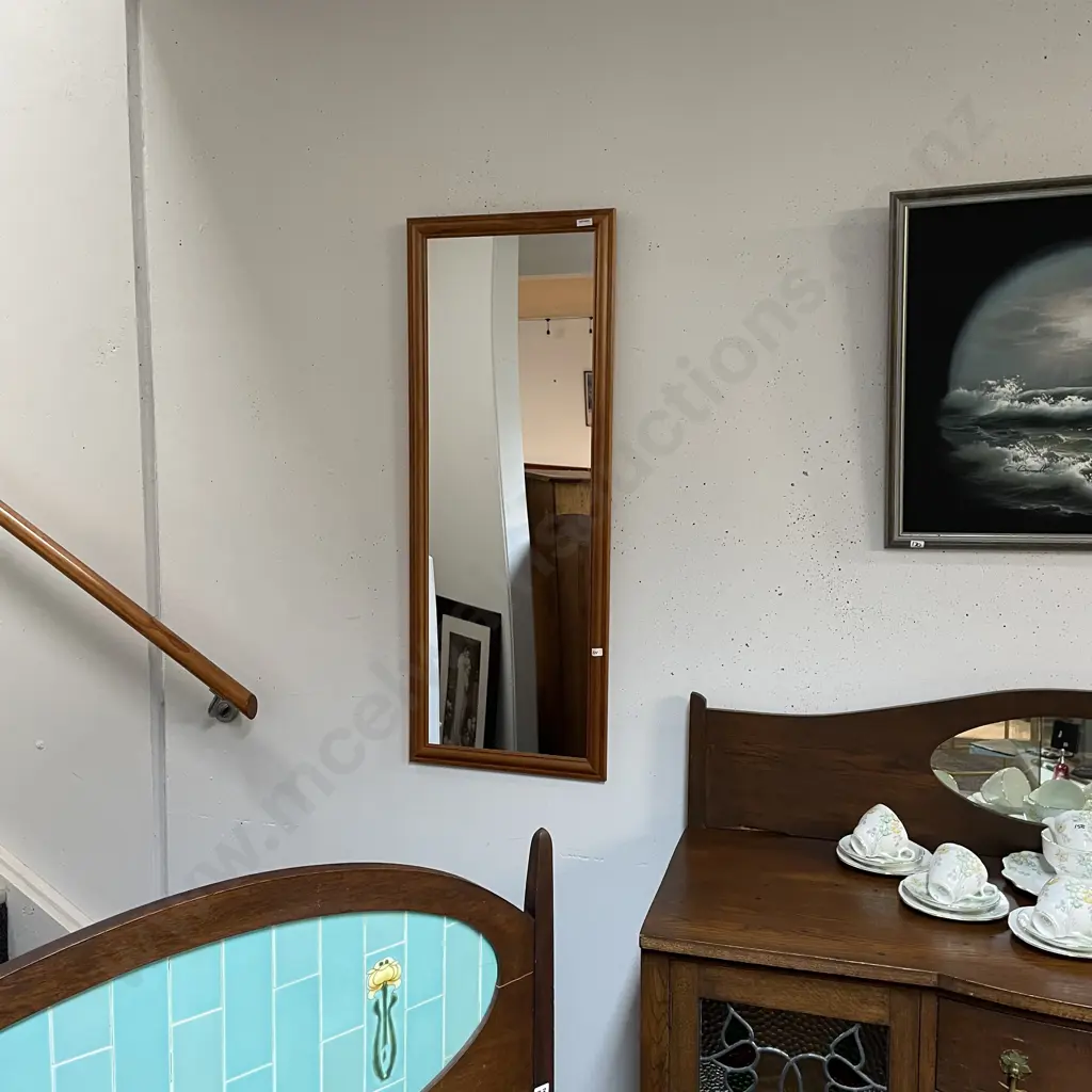 Wood Framed Rectangular Mirror, 112 x 42cm. Image 1++