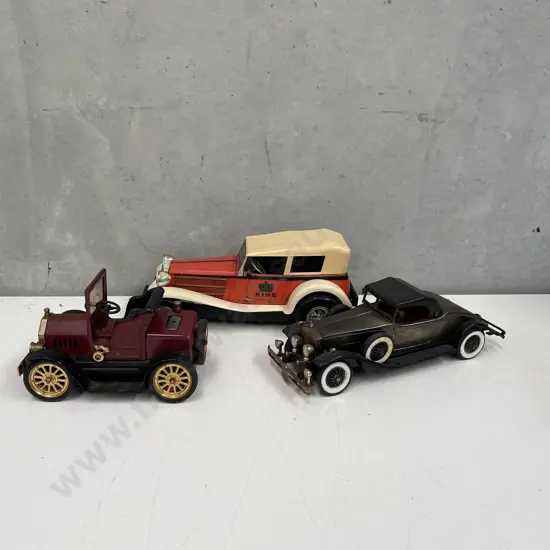 Vintage Model Cars x 3 (one is a lighter)