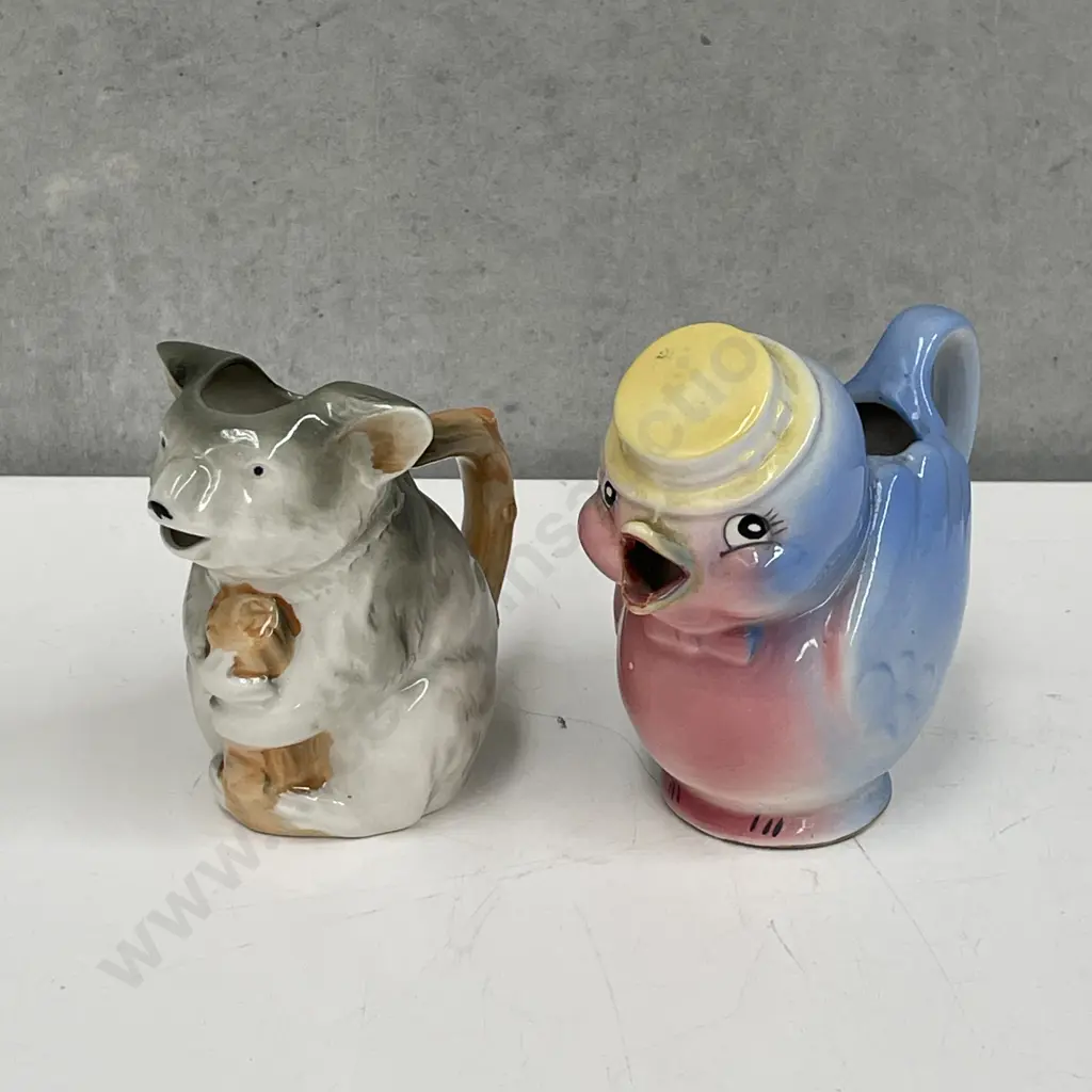 Vintage Japanese Marutomoware Koala Jug and PSJ Japan Bird in Hat Jug Image 1++
