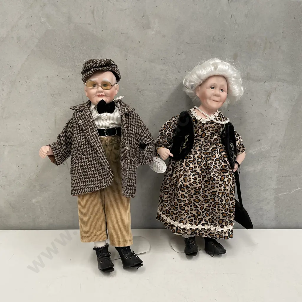 Pair of "Nana" and "Grandad" Standing Dolls. No. 00783. H48cm RETURNED Image 1++