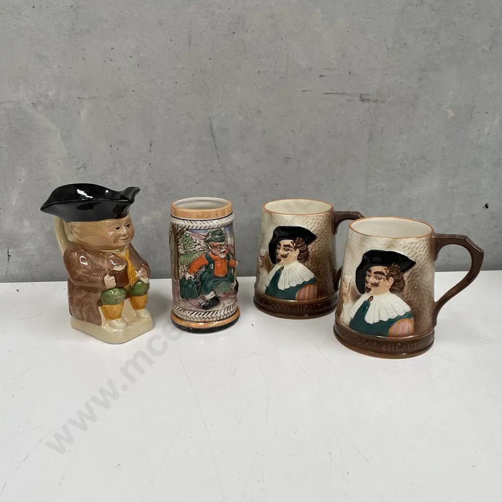 Vintage Wood and Sons Toby, 2 x Falconware Tankards with Stein Image 1++