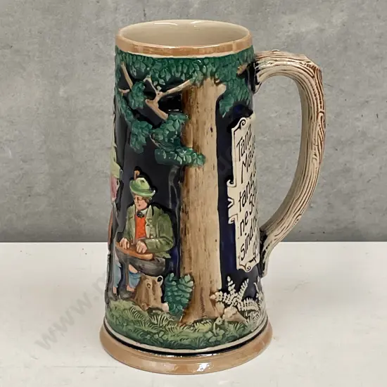 German Pottery handpainted relief Stein H20cm