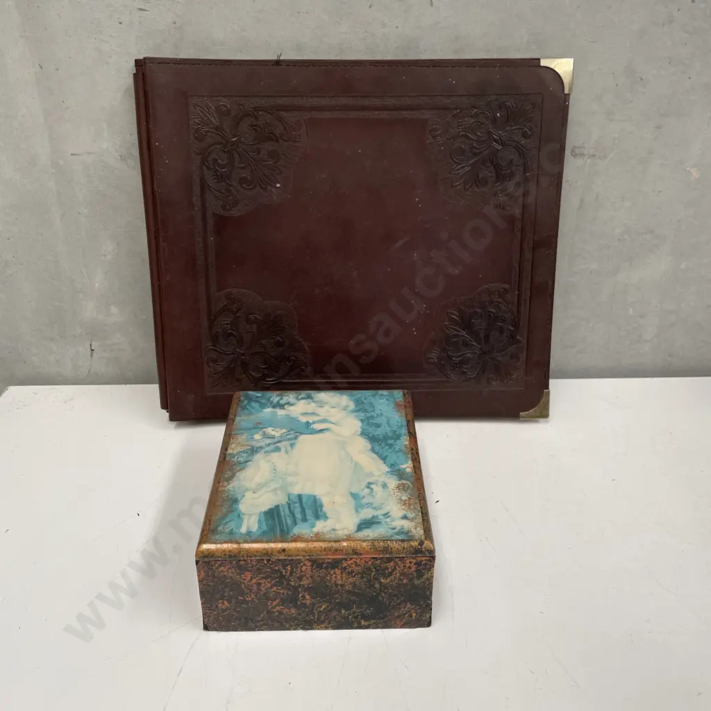 Leather Photograph Album with Vintage Lacquered Box UNSOLD DONATED Image 1++