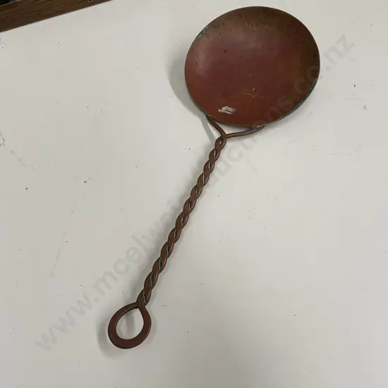 Antique Copper Large Ladle/Scoop Twist Handle. L37cm
