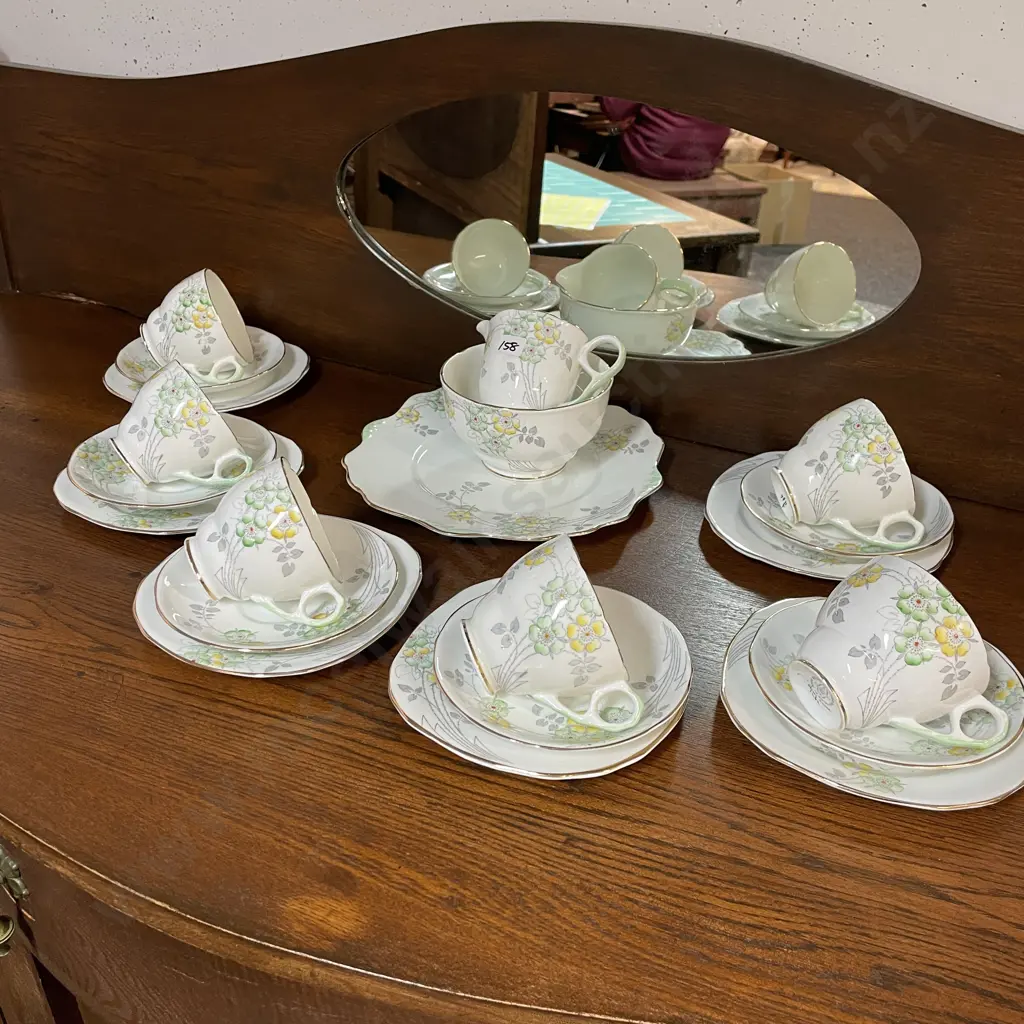 Vintage Royal Stafford 21 piece Handpainted Teaset Image 1++