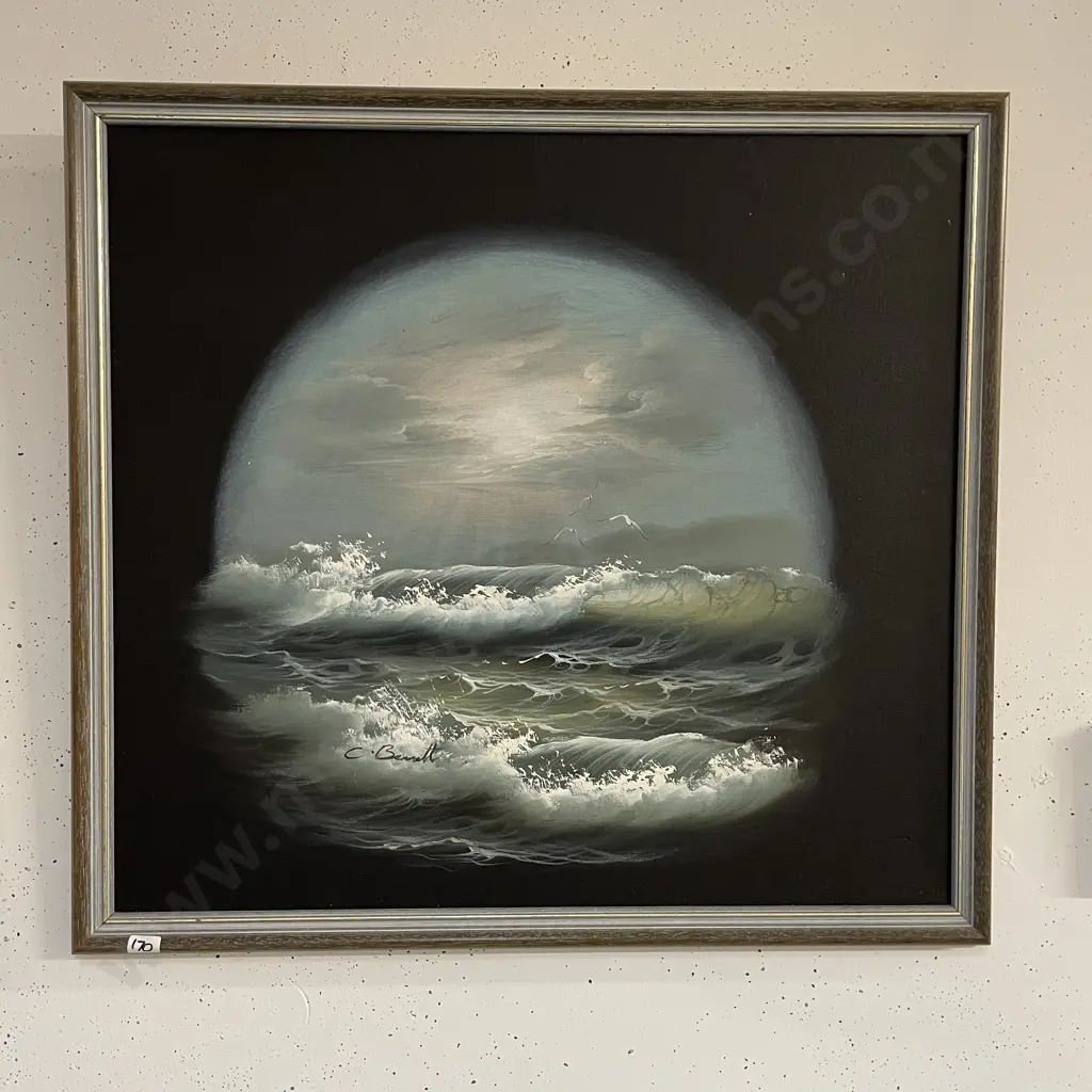 Original Artwork of Seascape Signed C. Bennett. 66 x 62cm Image 1++