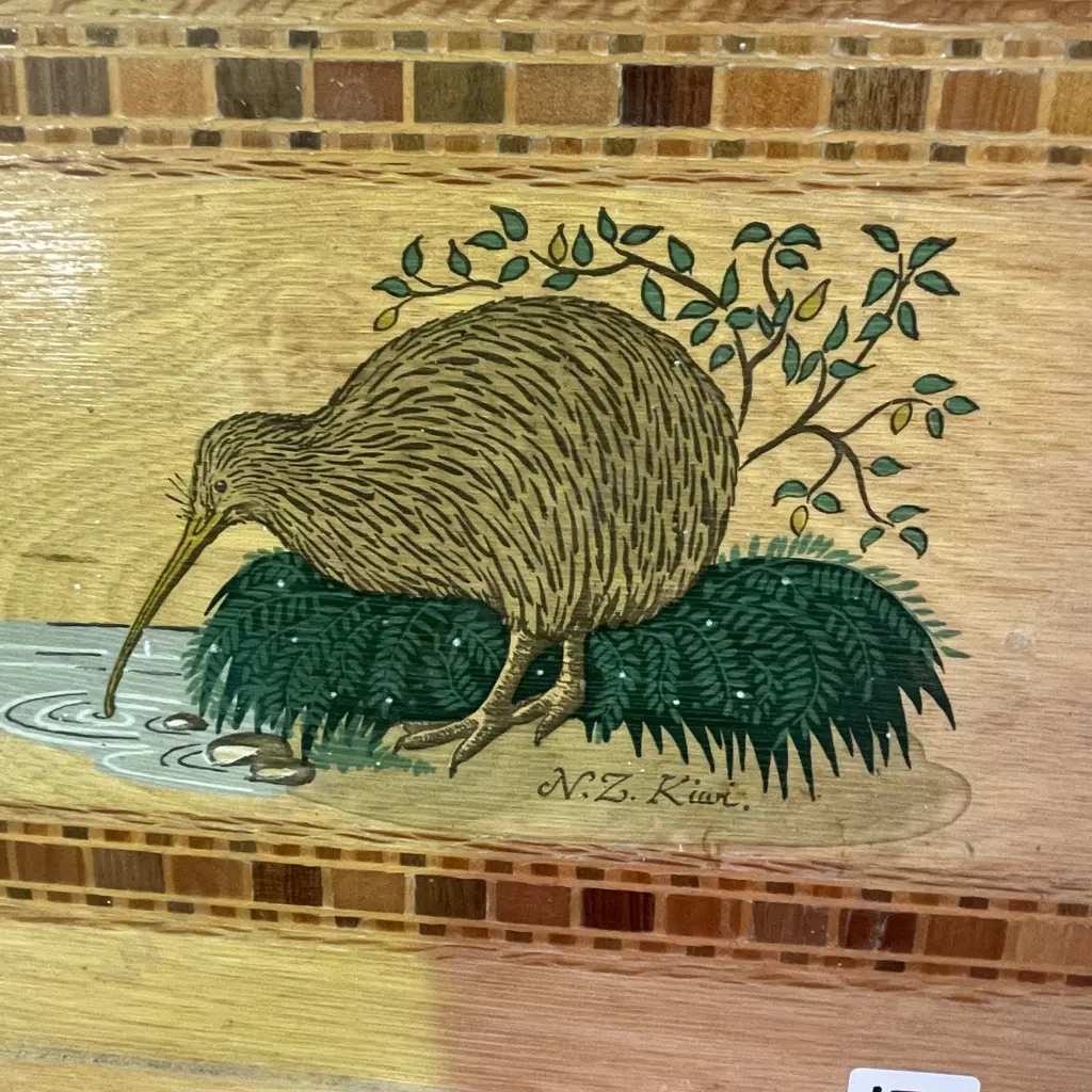 Vintage Sovereign Ware 2 handled Tray with Kiwi Decoration and Bakelite detail. 37 x 26cm Image 1++