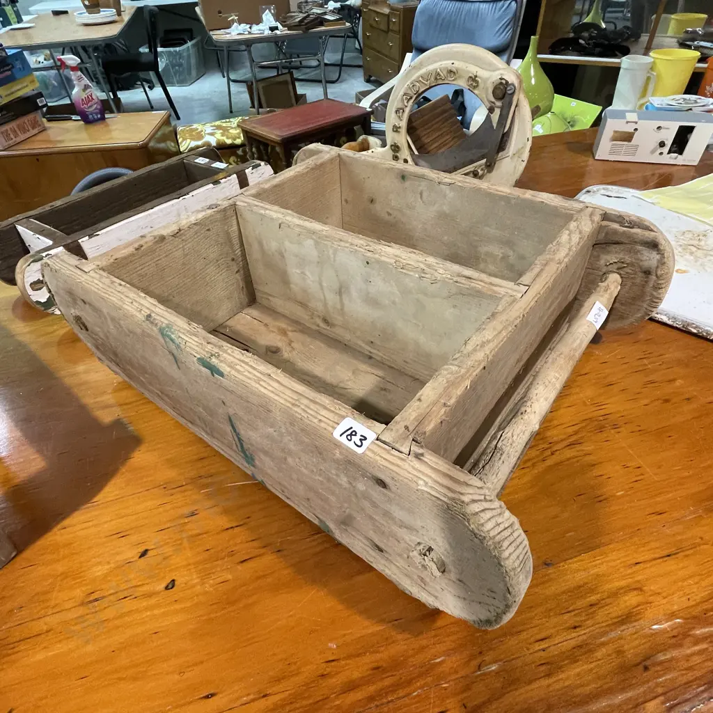 Vintage Wooden Brick Mould, Double, Handles Each Side, H16 W38 D59cm Image 1++