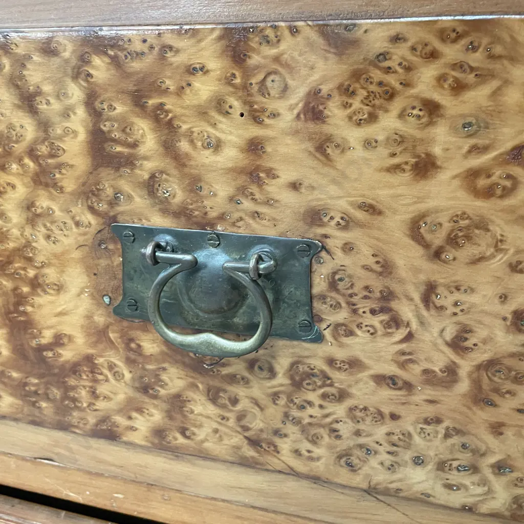 Antique Mottled Kauri? Solid wood 4 Drawer Chest. Vintage Condition with some borer. H87 W107 D46cm Image 1++