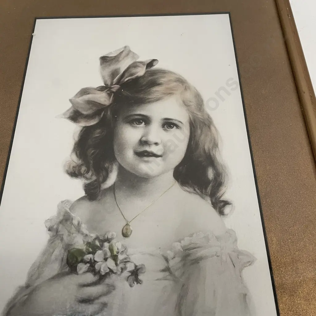 Vintage Framed Zula Kenyon Print of Child. 32 x 56cm Image 1++