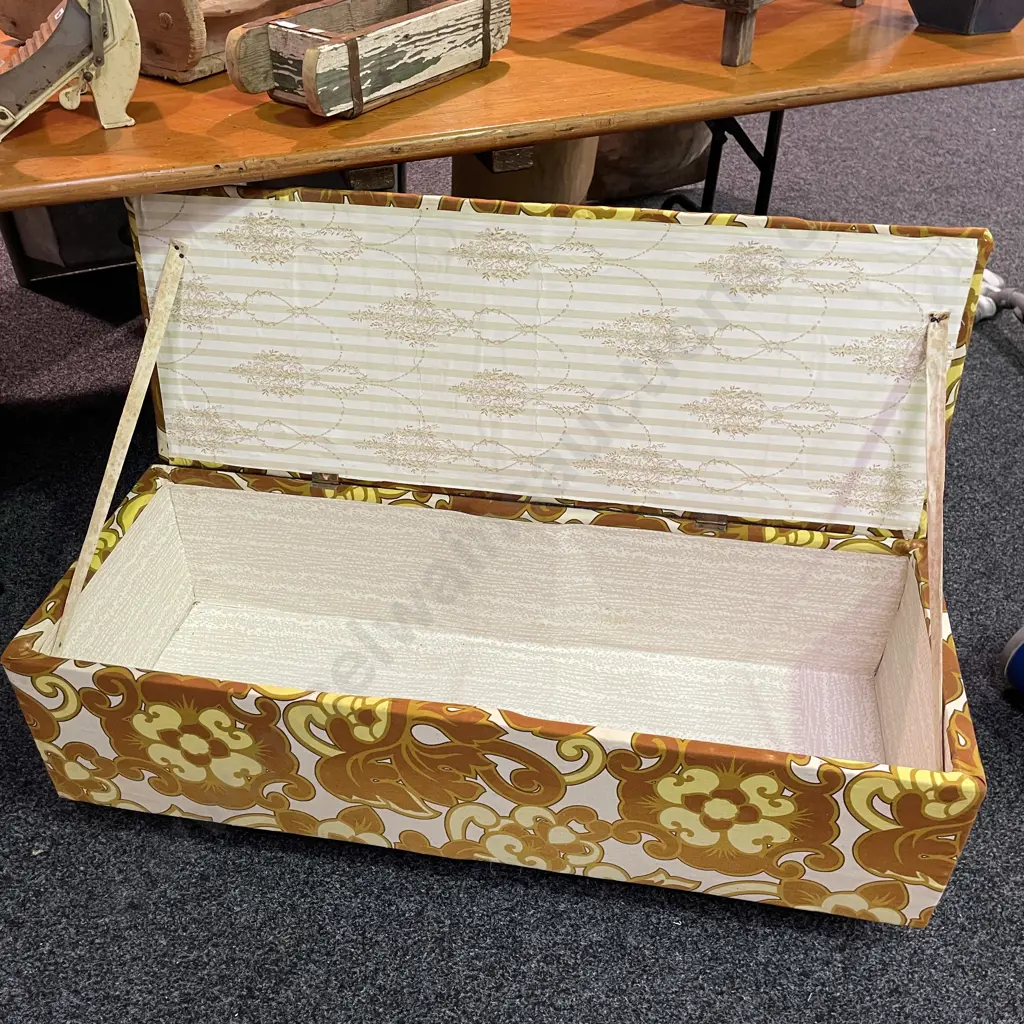 Vintage Funky Blanket/Toy Box. On Casters. W106 H38 D42 Image 1++