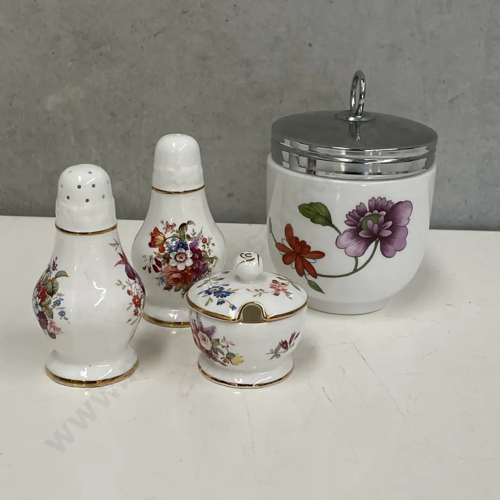 Royal Worcester Large sized Egg Coddler with Hammersley Cruet Set Image 1++