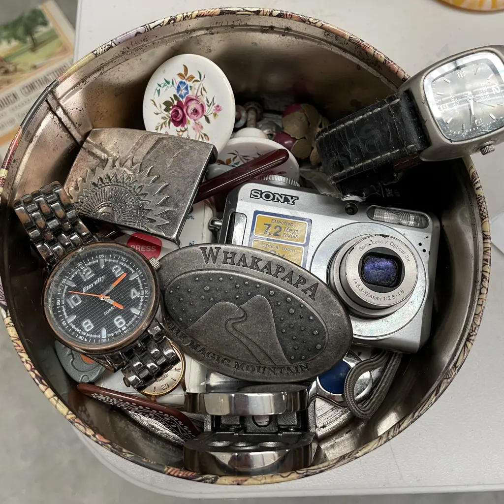 Round Tin of Assorted items Image 1++