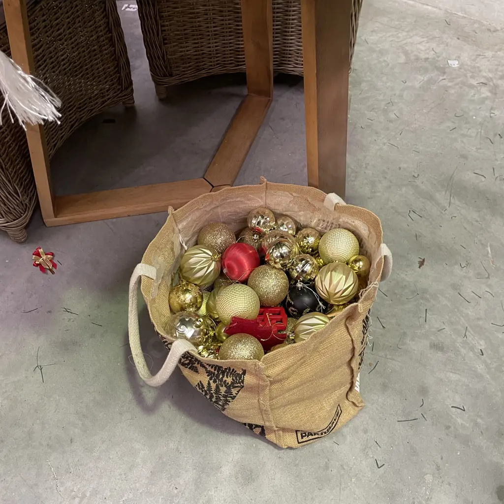 Christmas Tree and box of Decorations Image 1++