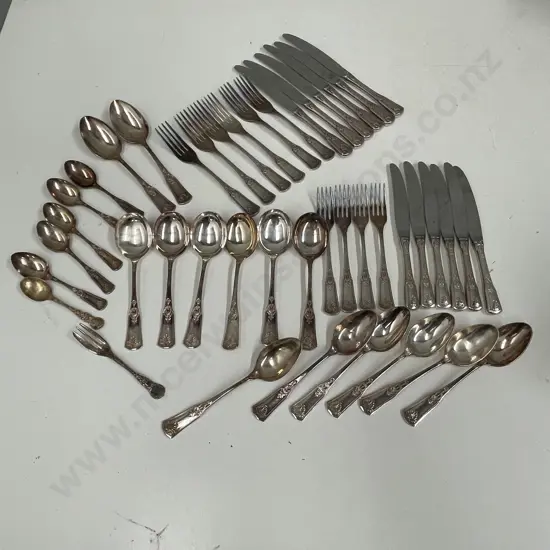Vintage Rodd Silverware Cutlery Set - 43 pieces