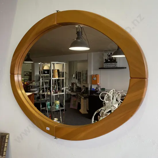 Ex Millbrook Solid Rimu Framed Oval Mirror. 90 x 65cm