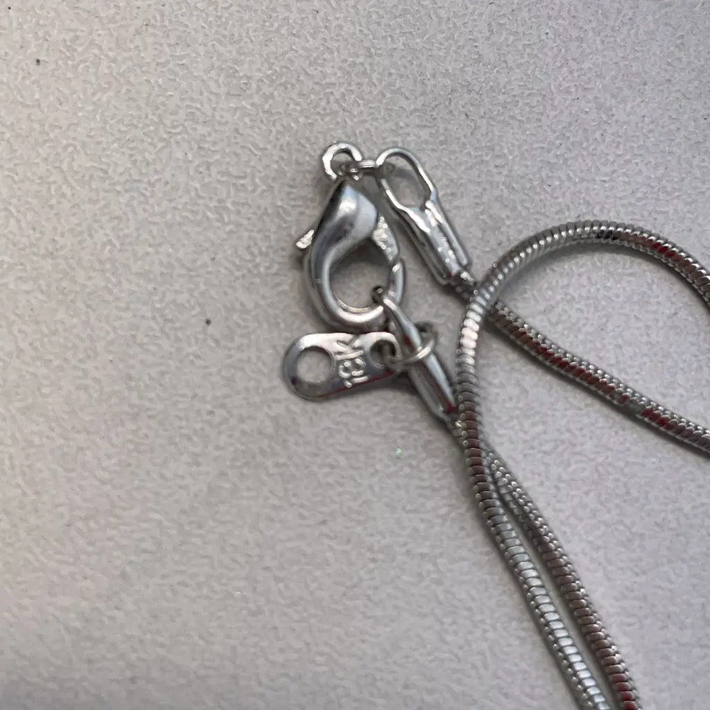 Two Stamped Silver Necklaces with Pendants. Stamped 18K and 80 Image 1++