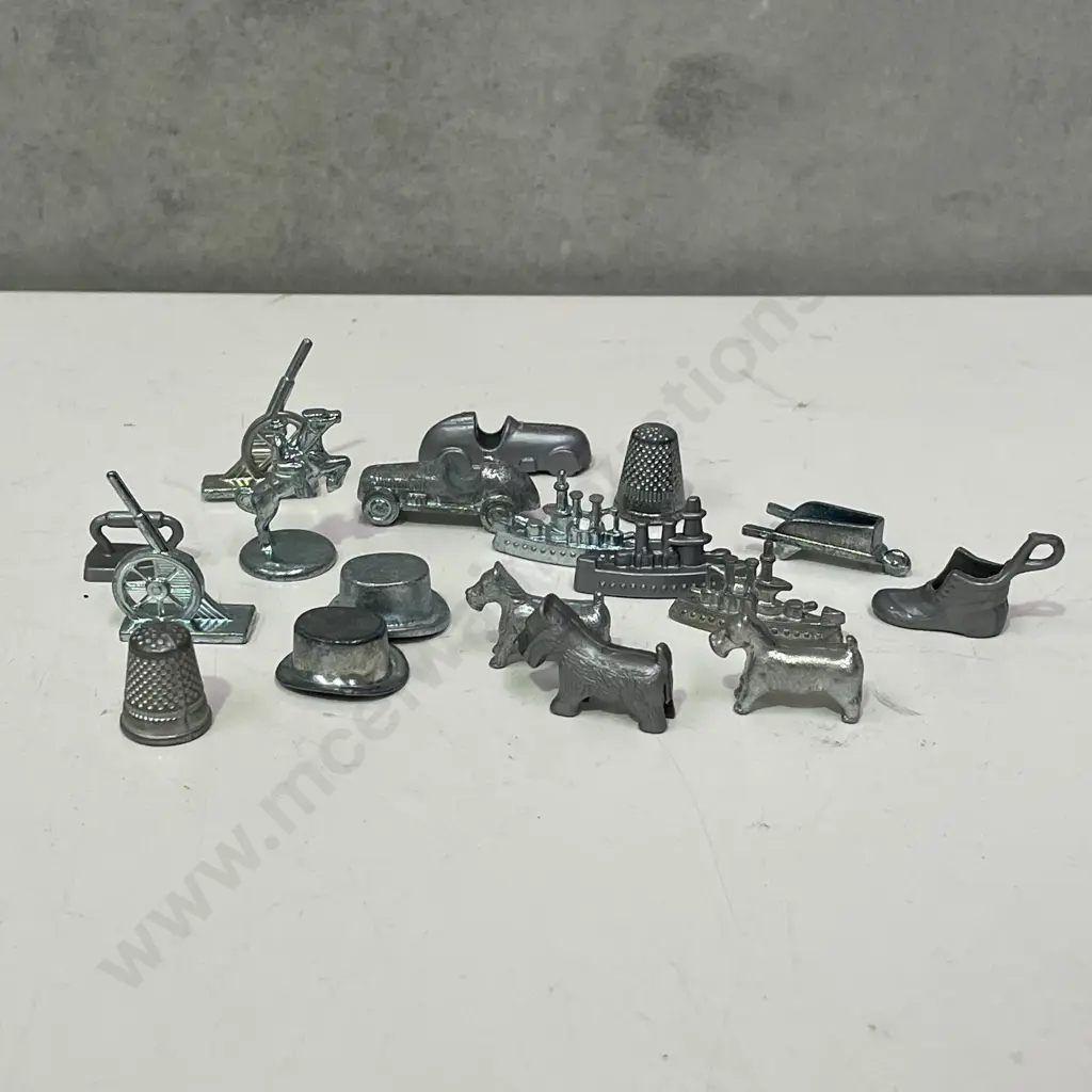Assortment of Vintage Monoply Game Pieces/Tokens Image 1++