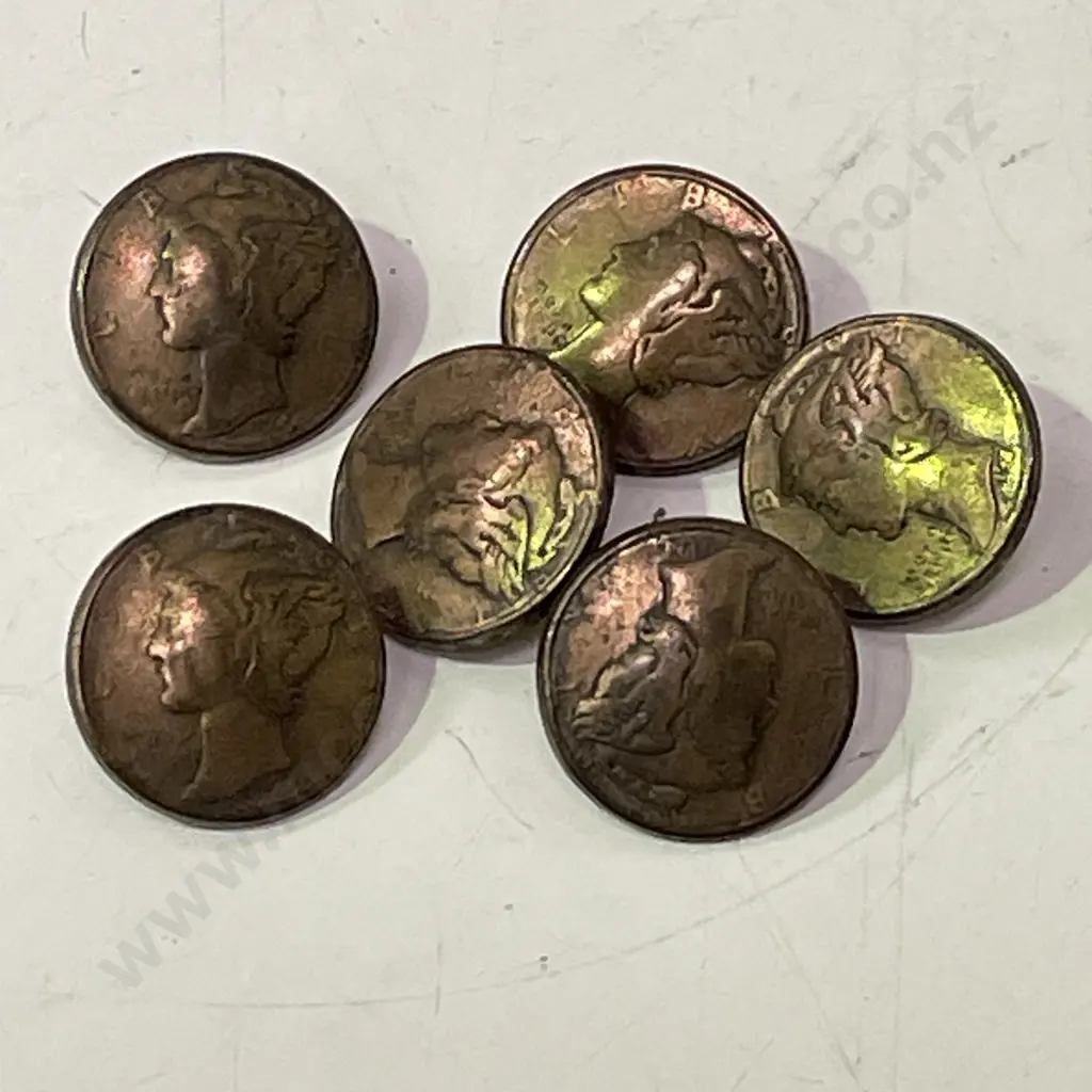 Set of 6 Liberty Coin Buttons Image 1++