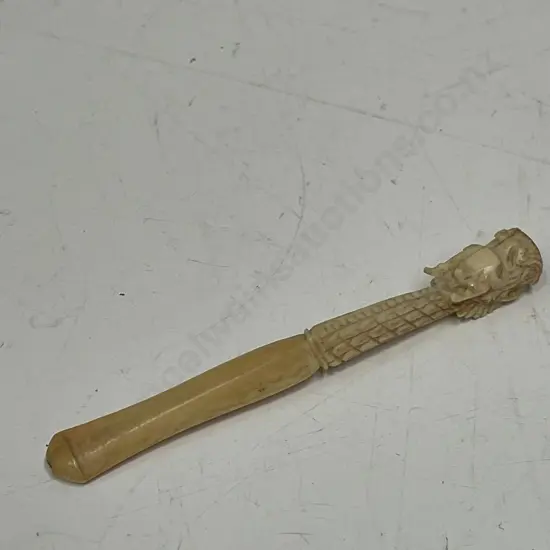 Antique Chinese Ivory Cigarette Holder with Dragon Tip L11cm