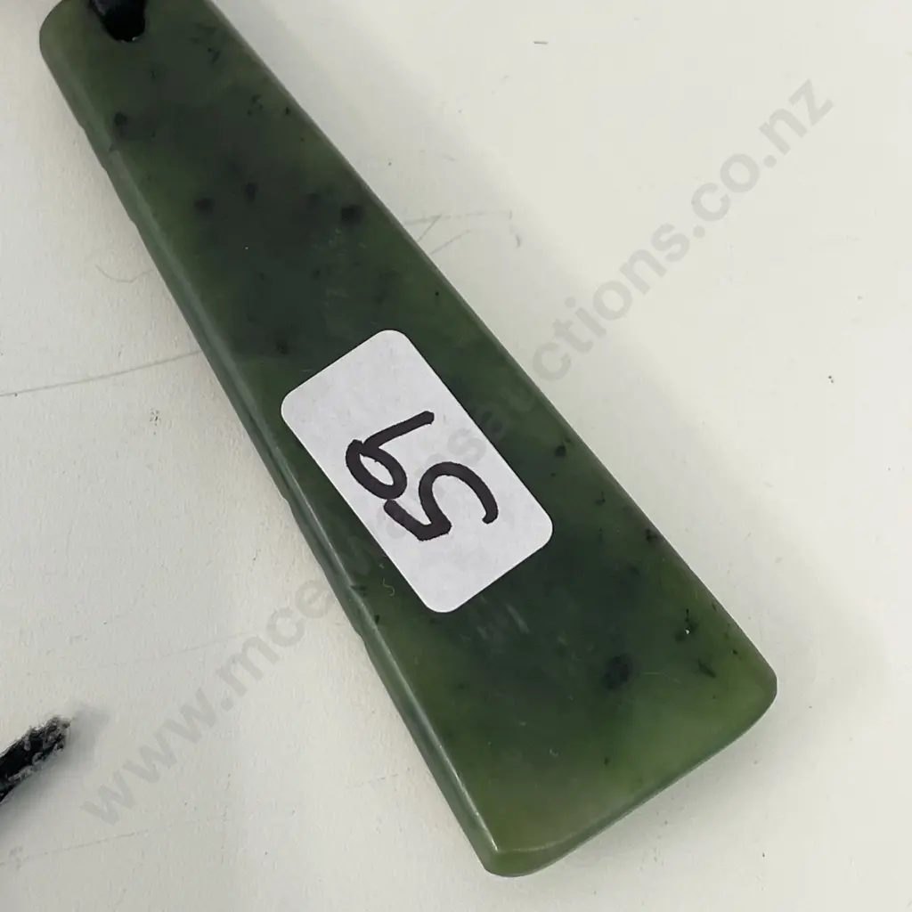 Large Greestone Hoki Pendant on corded chain Image 1++