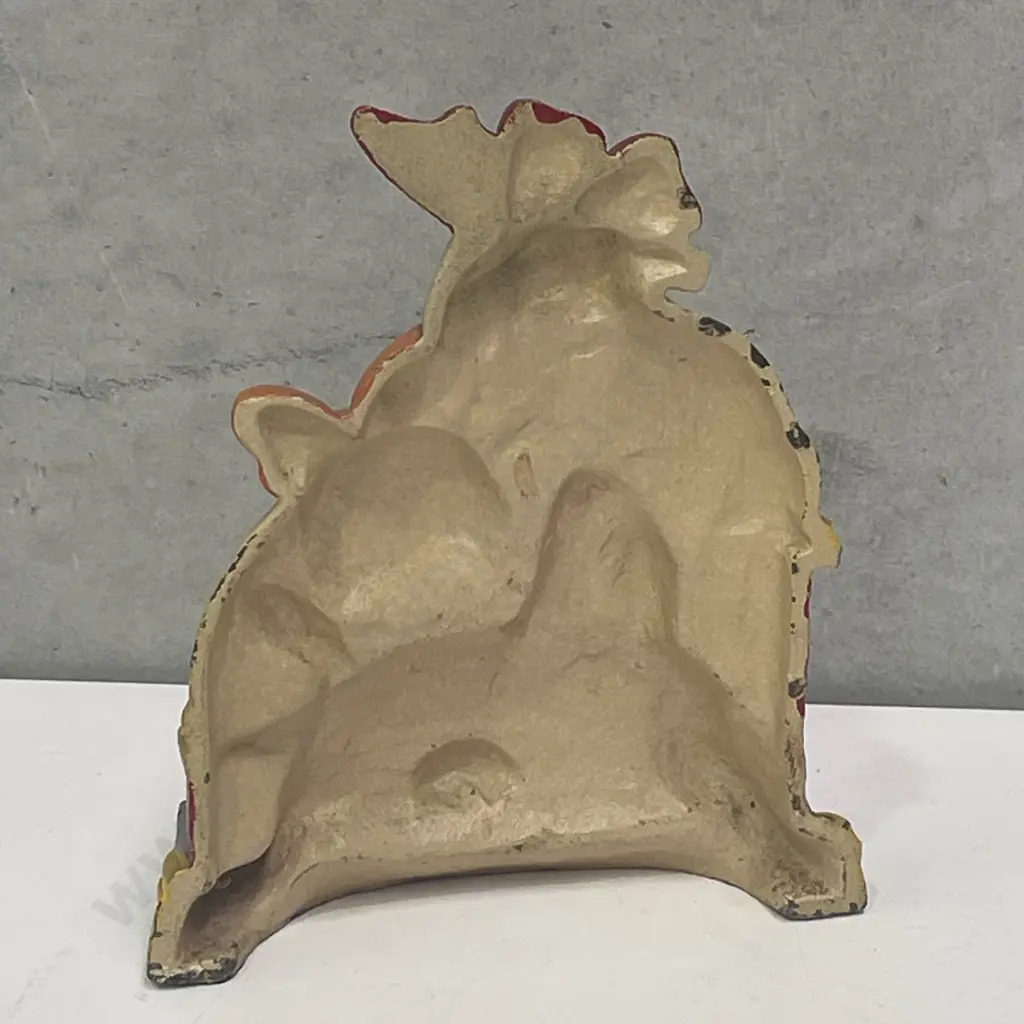 Vintage Handpainted Cast Iron 3 Little Pigs Doorstop Image 1++