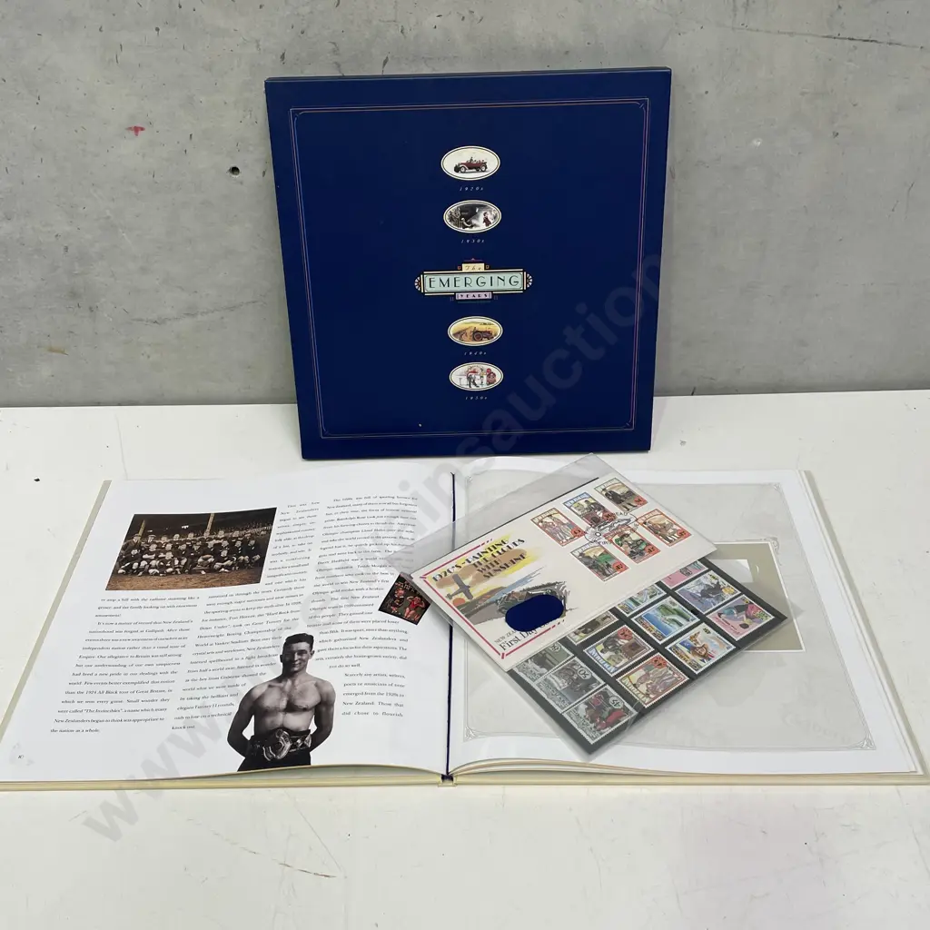 Boxed "The Emerging Years" Collectors Stamp Album Image 1++
