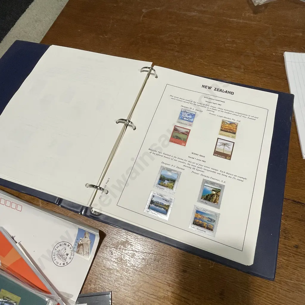 The Premier NZ Stamp Album with Large Selection of Assorted First Day Covers etc Image 1++