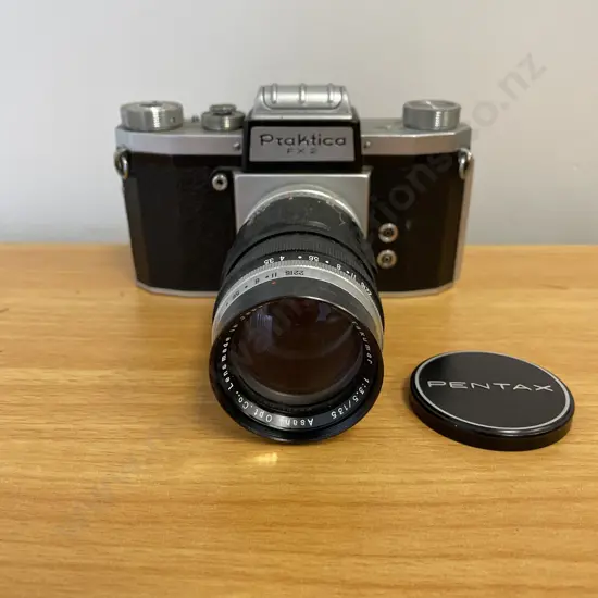 Vintage Praktica FX2 Camera with Takumar Asahi 1:3.5/135 No 355205 Lens