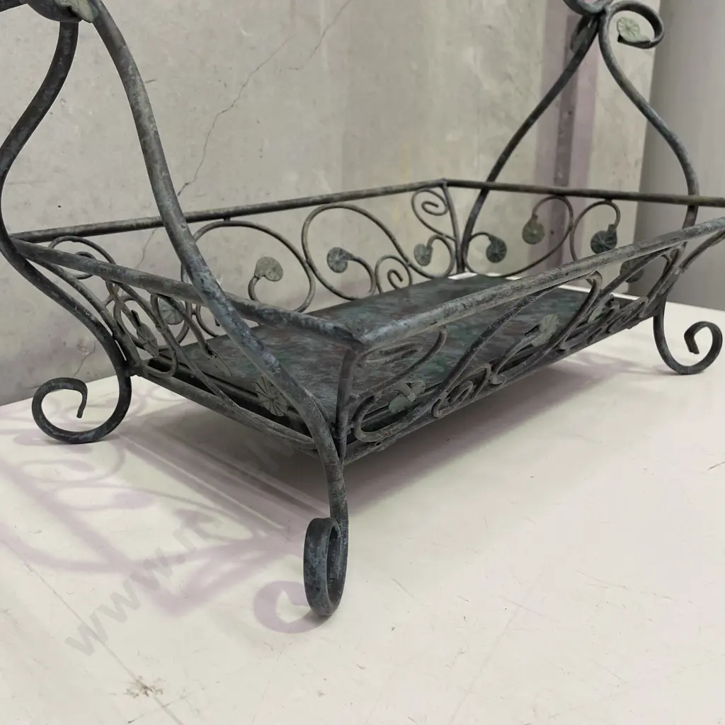 Wrought Iron Handled Basket/Tray H45cm 55 x 33cm Image 1++