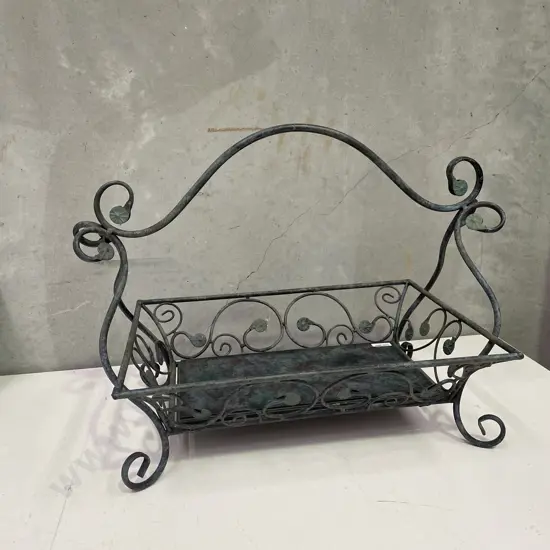 Wrought Iron Handled Basket/Tray H45cm 55 x 33cm
