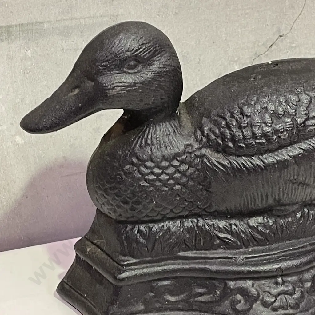 Vintage Black painted Cast Iron Duck Door Stop L30 H21cm Image 1++
