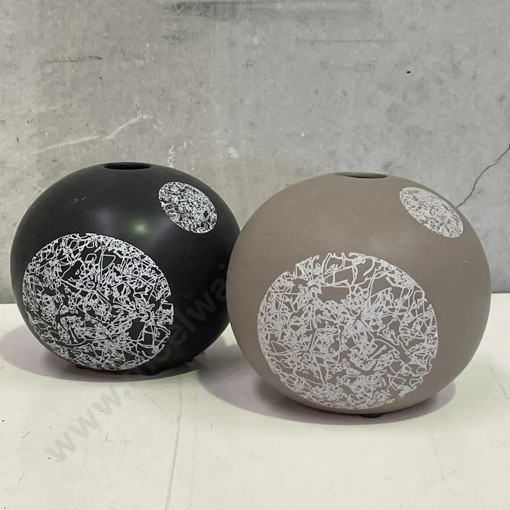 Pair of Modernist Sphere shaped Vases Image 1++