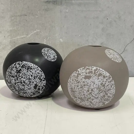 Pair of Modernist Sphere shaped Vases