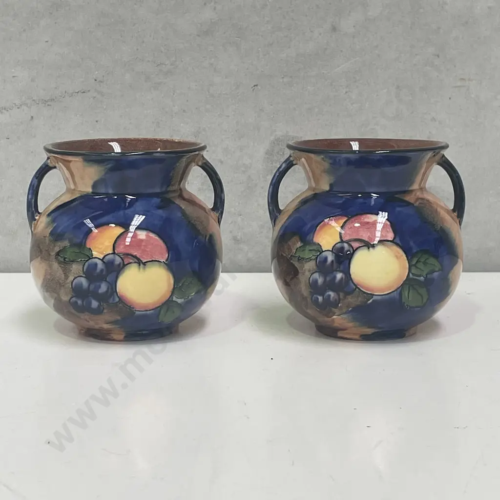 Pair of H & K Tunstall two handled Vases. Autumn Pattern. H9cm Image 1++