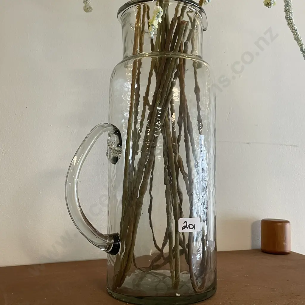 French Country Glass Jug with faux flowers Image 1++