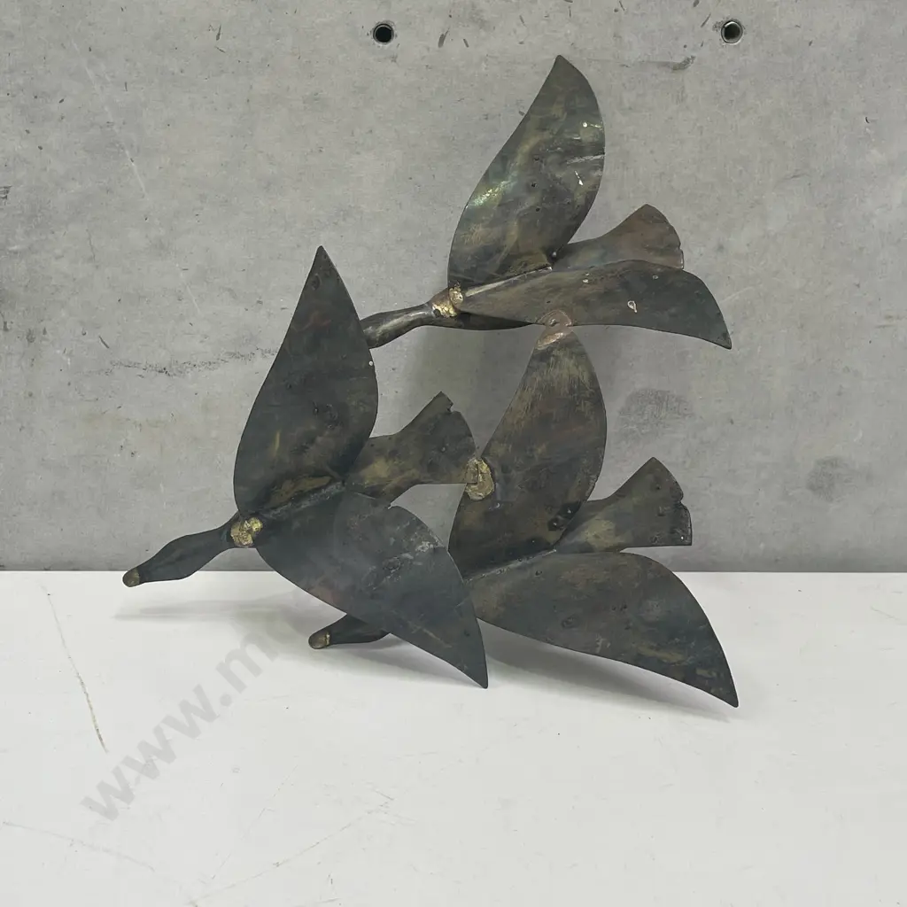 Metal Wall Hung Flying Ducks Sculpture Image 1++