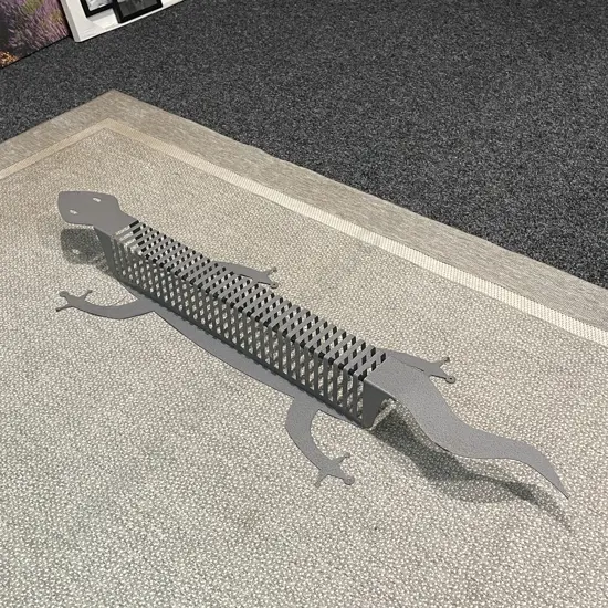 Galvanised Metal Wall Hung Lizard CD Rack. H1.2 metres