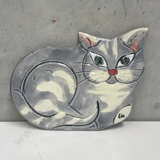 Morris and James Handpainted Terracotta Wall Hung Cat