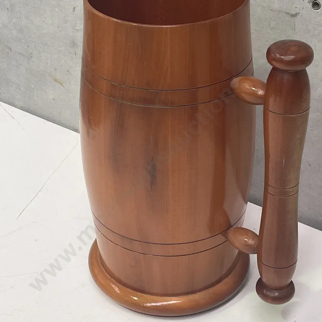 Extra Large Fine Turned Wood Beer Stein. H27cm Image 1++